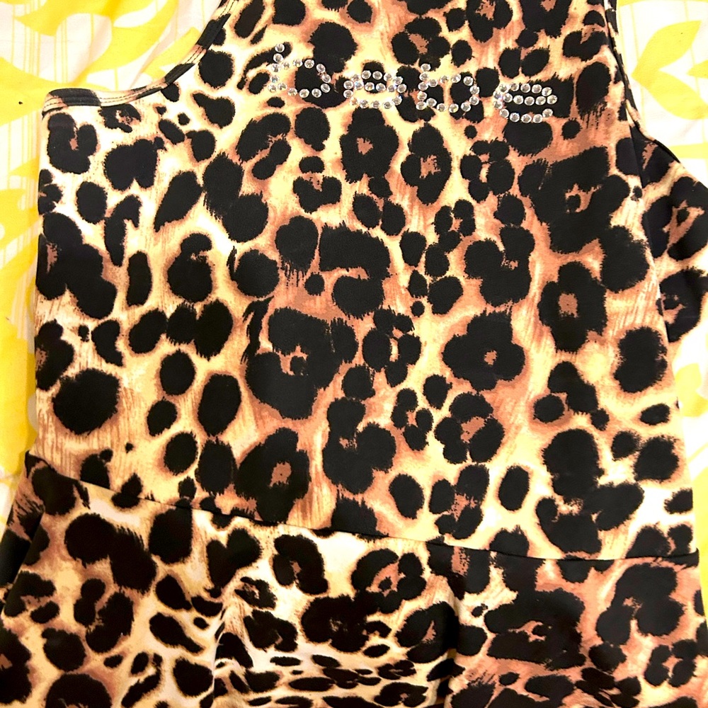 BEBE LEOPARD PRINT TOP